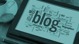ipad with SEO, Blog and other online words